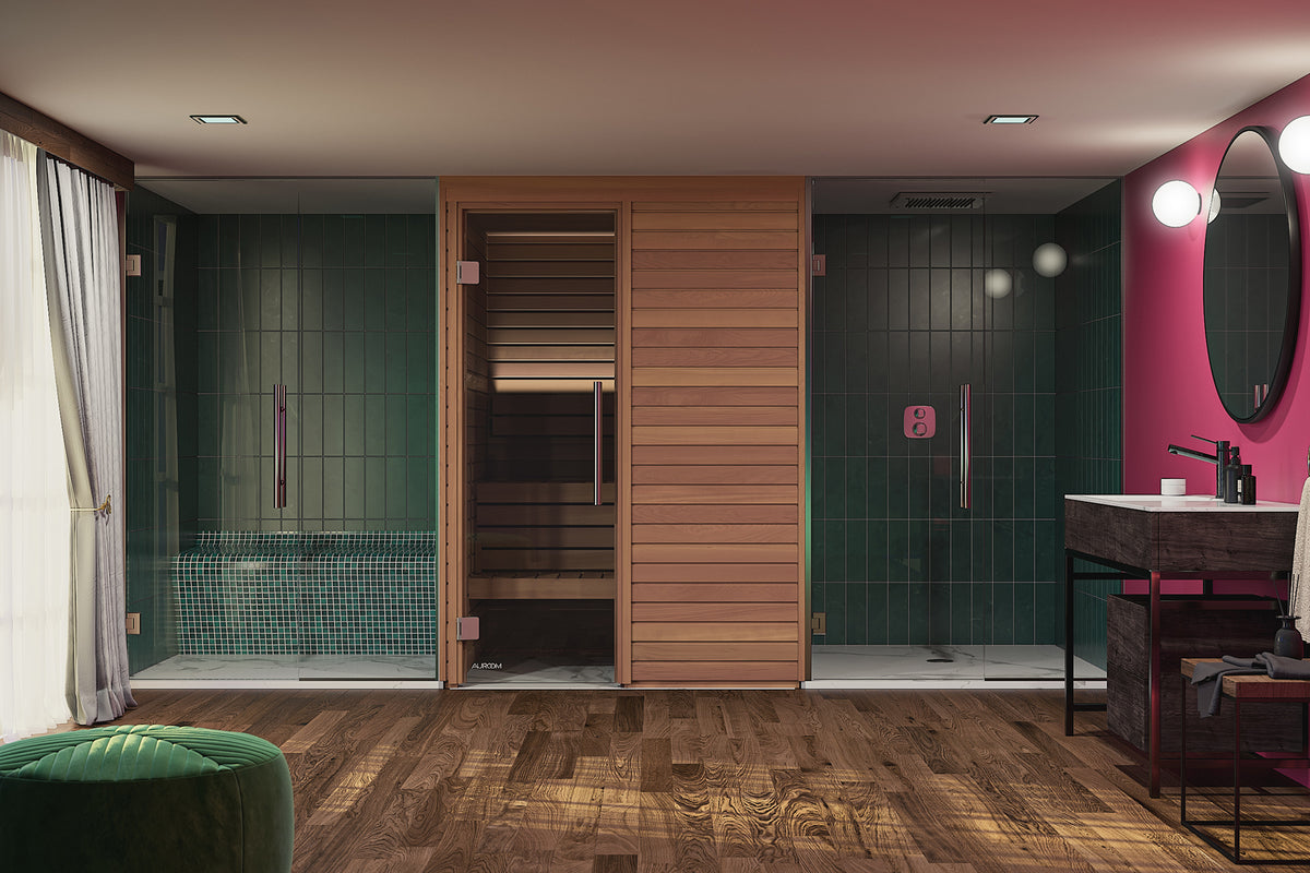 Auroom Cala Wood indoor sauna lifestyle