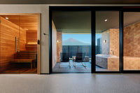 Auroom Cala Glass saunas installed at Shizuku Sauna hotel Japan