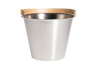 Rento x Harri Koskinen Sauna Bucket, Stainless Steel with Birch