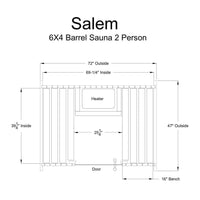 Almost Heaven Salem 2 Person Barrel Sauna