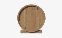 SaunaLife ERGO barrel sauna in a backyard