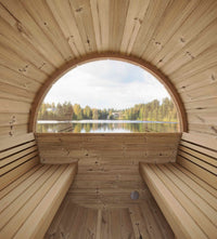 SaunaLife ERGO barrel sauna with rear window