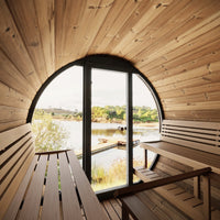 SaunaLife EE8G Ergo Elegance glass-front barrel sauna