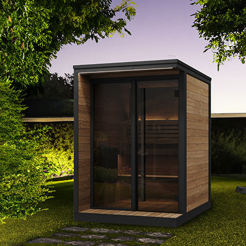 SaunaLife GL4 Garden Luxury outdoor sauna with glass front