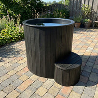 SaunaLife 1 Person Plunge - Black, angled view