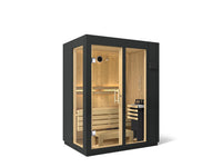 Kohler C1 Graphite Grey Indoor Sauna - interior benches