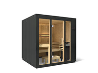 Kohler C1 Graphite Grey Indoor Sauna - exterior with glass front