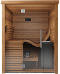 Auroom Baia Glass indoor sauna front view
