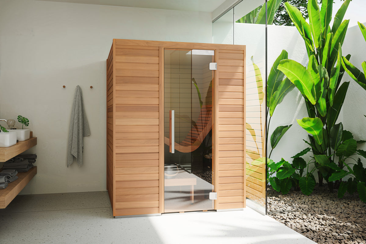 Auroom Baia Wood indoor sauna lifestyle