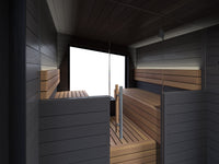 Auroom Terra M interior with thermo-aspen benches