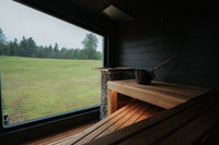 Auroom Terra S sauna interior with benches