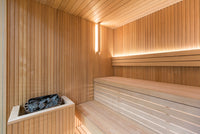 Auroom Libera Glass indoor sauna interior