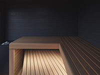 Auroom Terra S interior with thermo-aspen benches