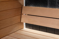 Auroom Vulcana indoor sauna with thermo-aspen and ignite alder interior