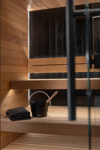 Auroom Vulcana sauna interior detail